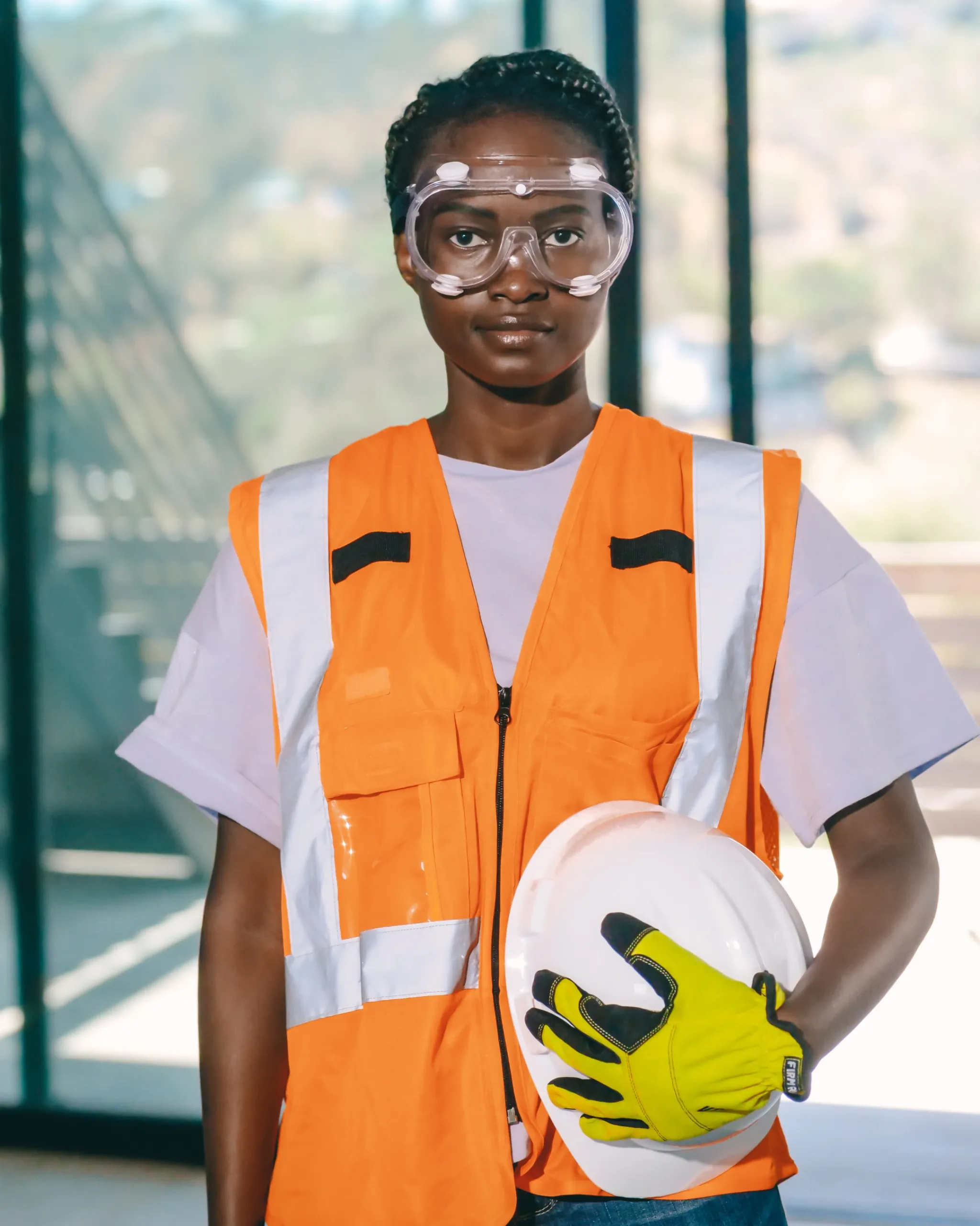 A female BCT Vision Employee wearing person protective clothing